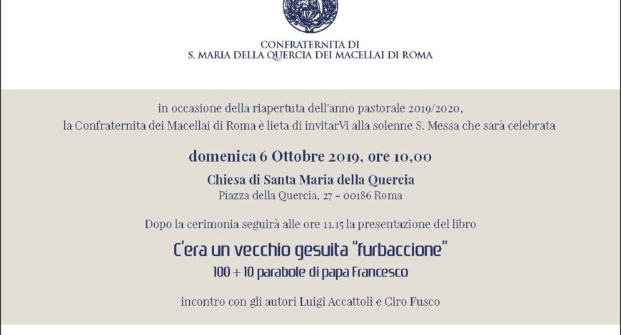 Domenica 6 Ottobre 2019: Riapertura dell’anno pastorale